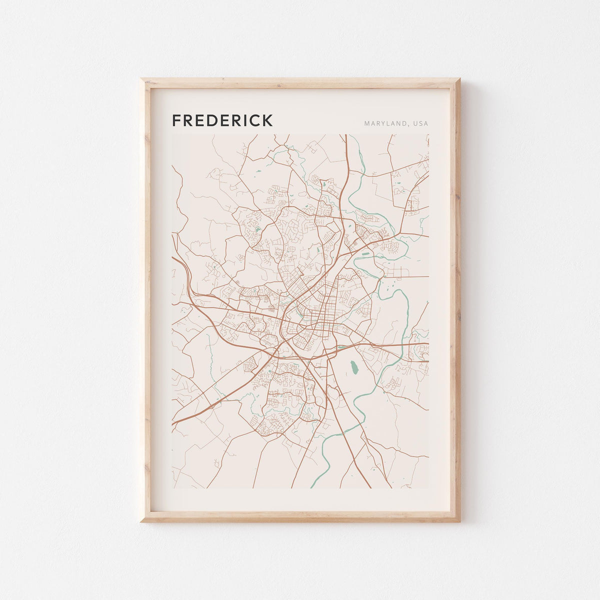 frederick, maryland map poster - image 1