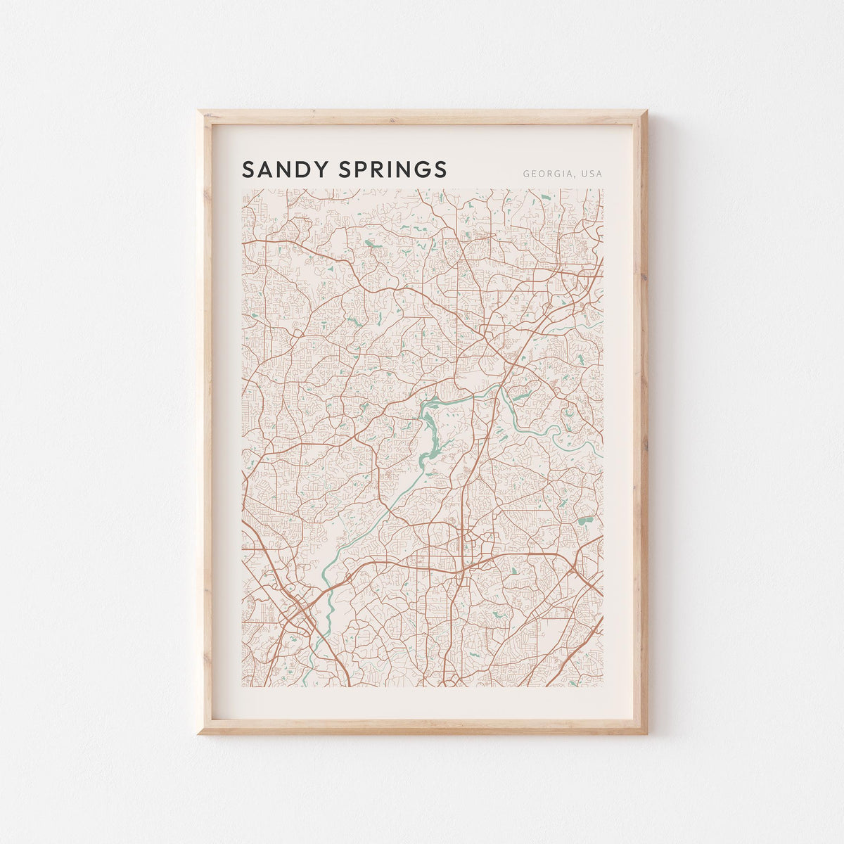 sandy springs, georgia map poster - image 1