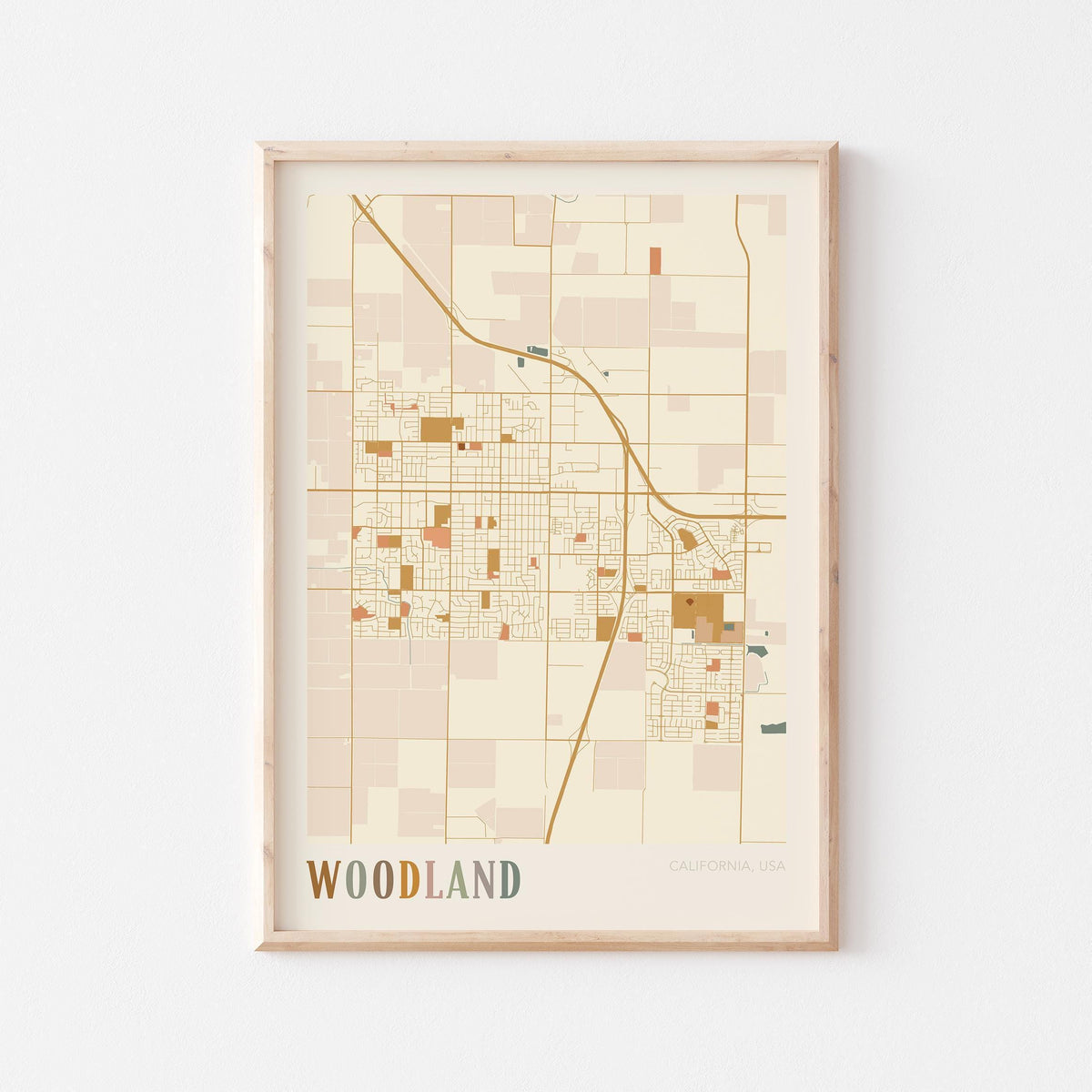 woodland, california map poster - image 1
