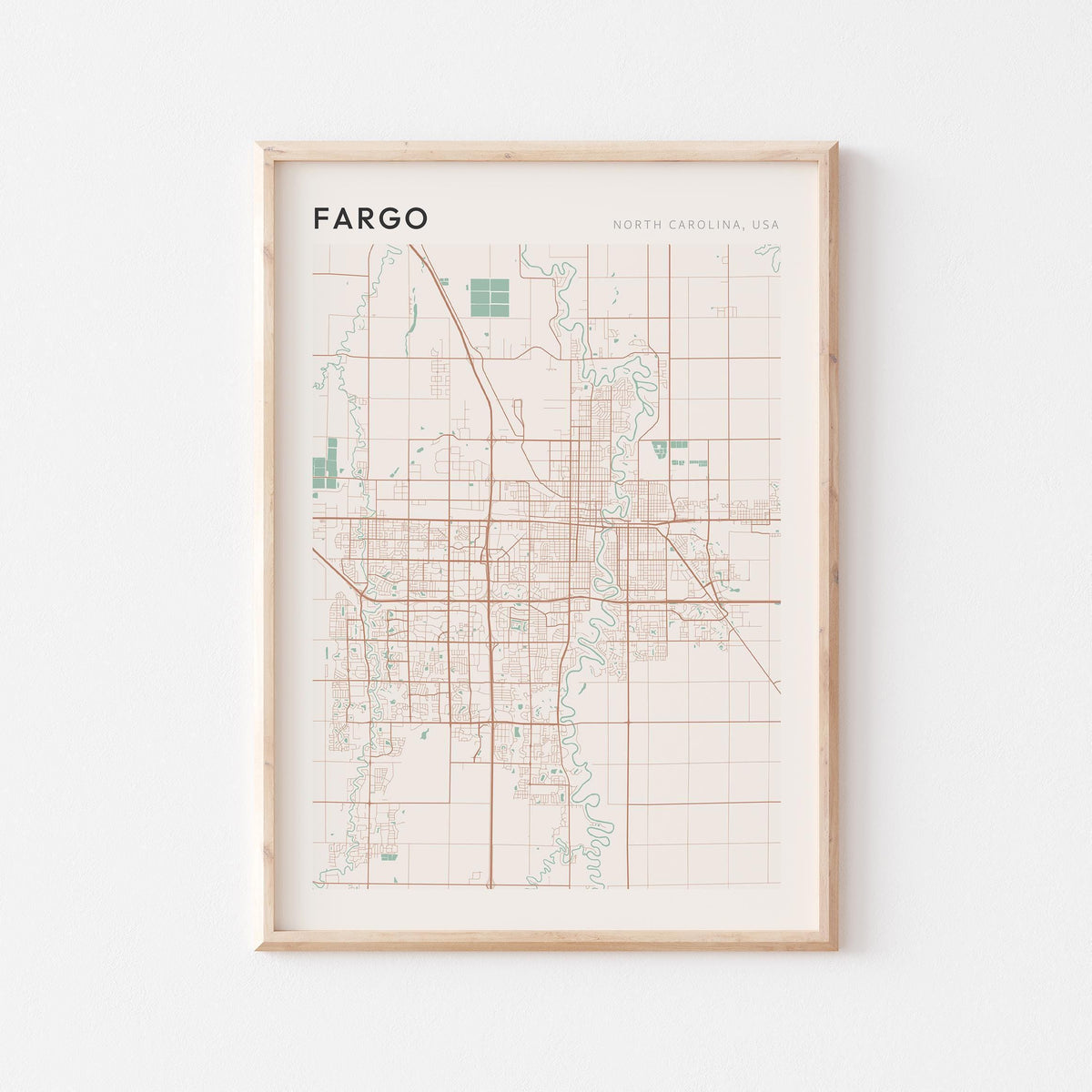 fargo, north dakota map poster - image 1
