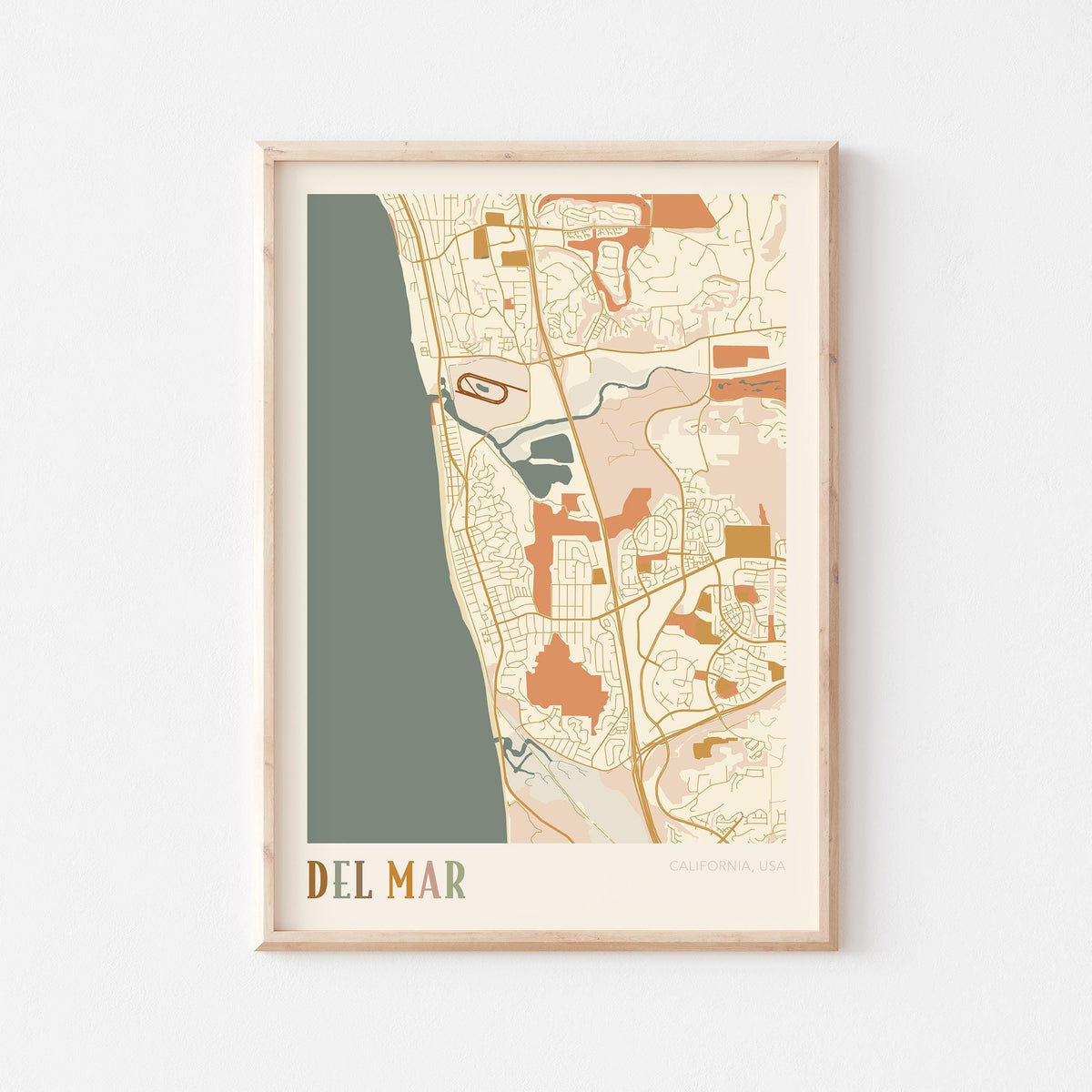 del mar, california map poster - image 1