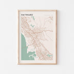 hayward, california map poster - image 1