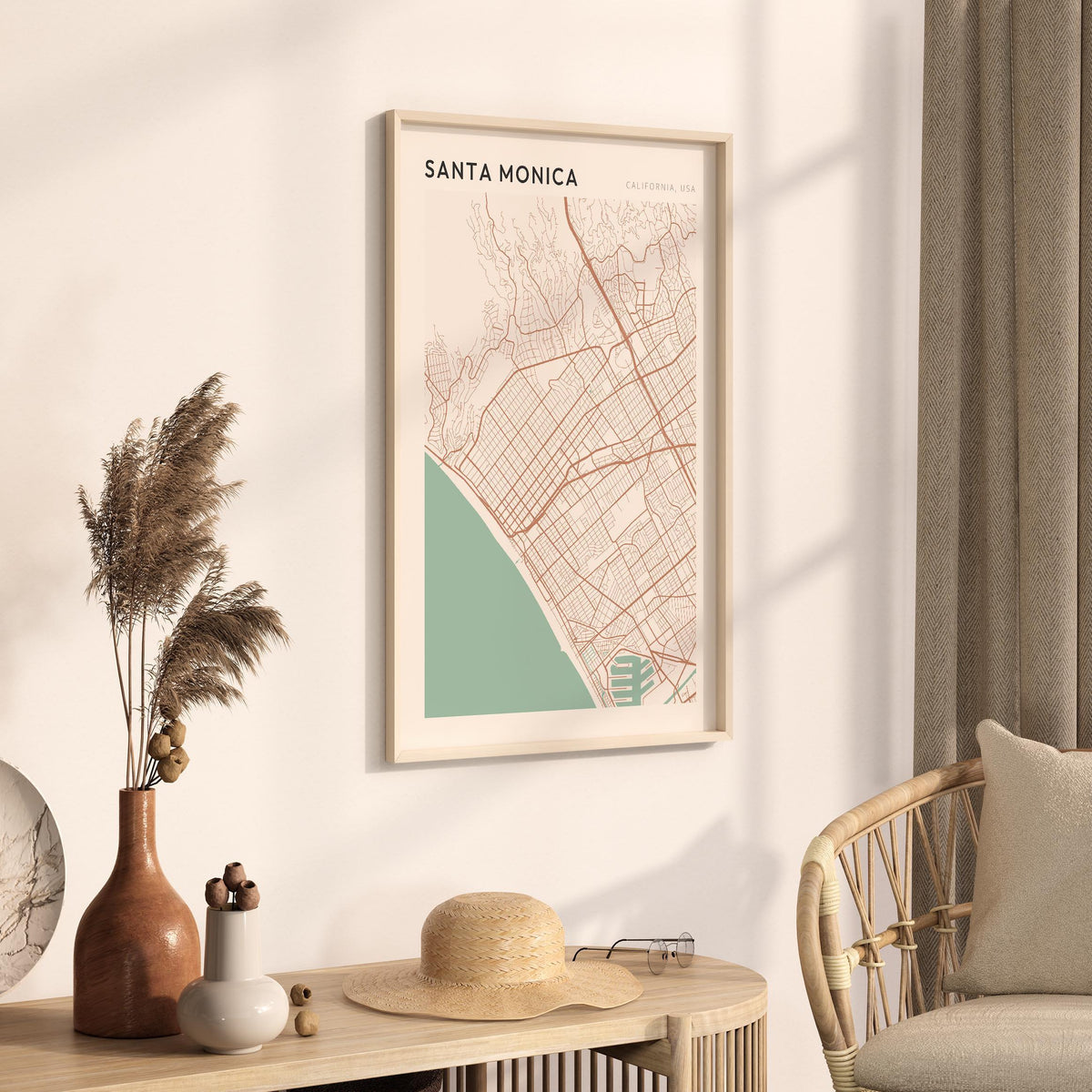 santa monica, california map poster - image 2