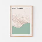 santa barbara, california map poster - image 1