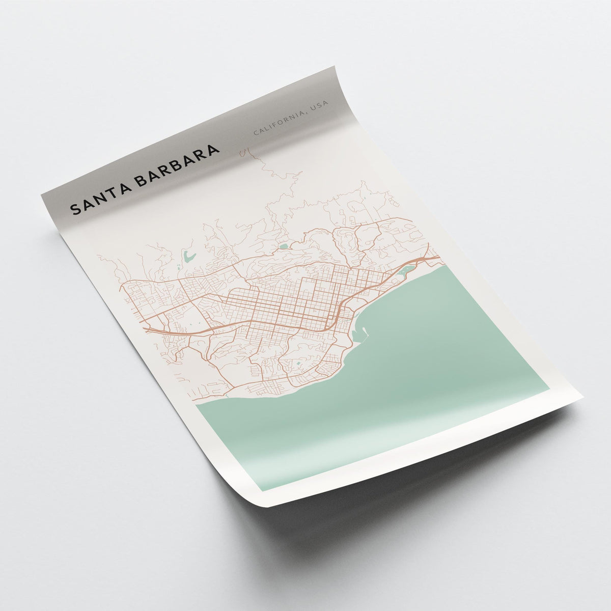 santa barbara, california map poster - image 4