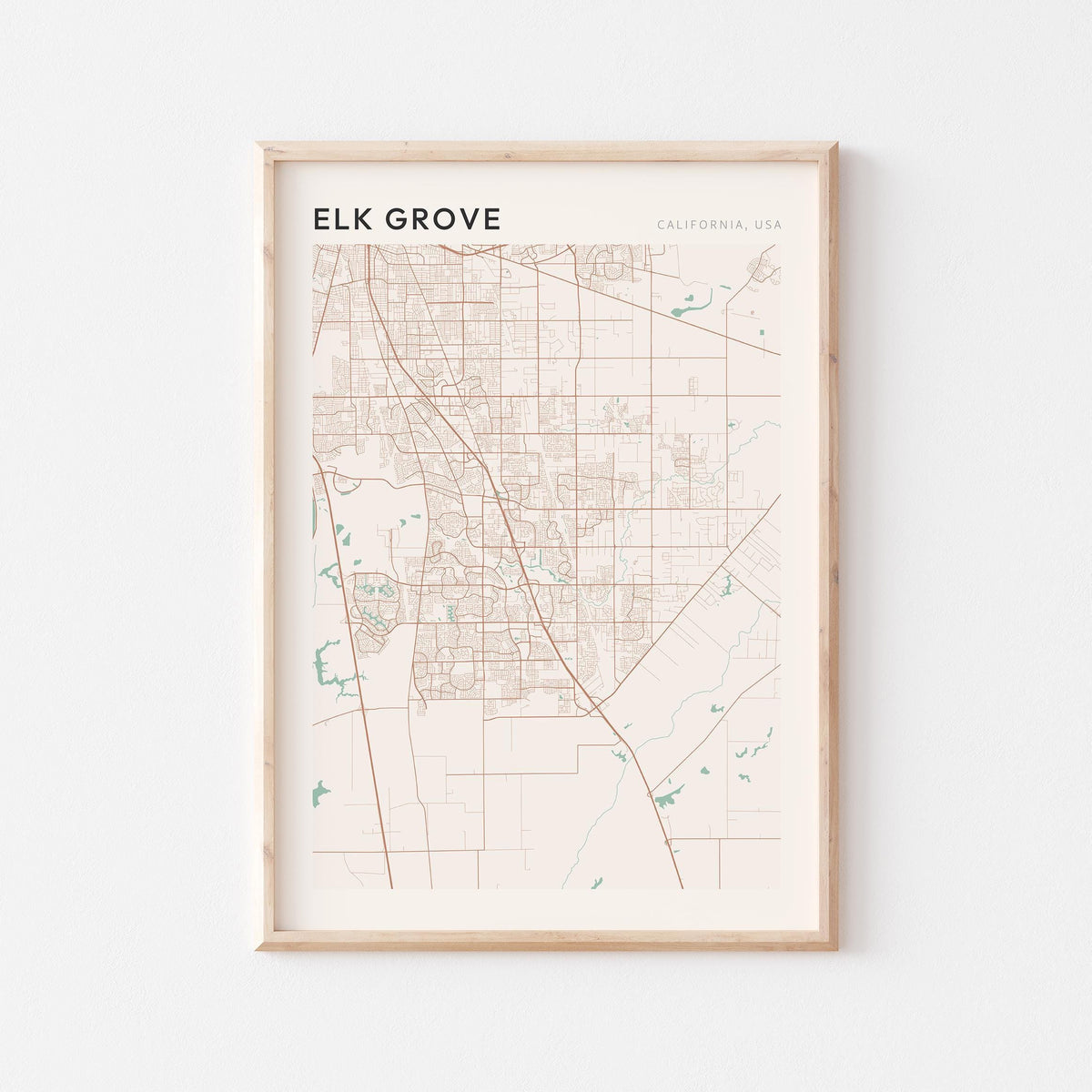 elk grove, california map poster - image 1