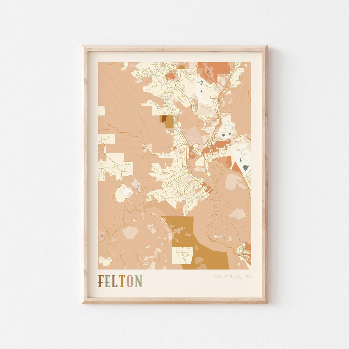 felton, california map poster - image 1