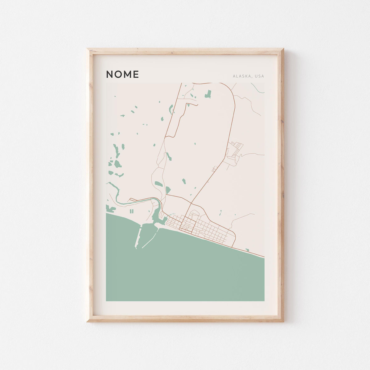 nome, alaska map poster - image 1