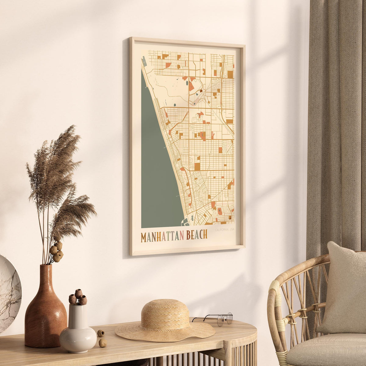 manhattan beach, california map poster - image 2