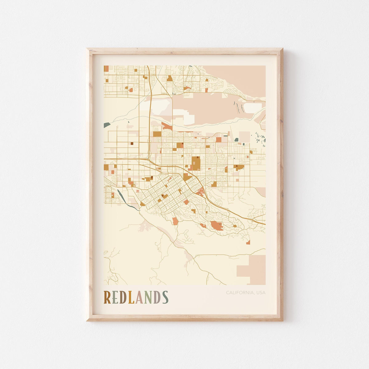 redlands, california map poster - image 1