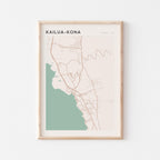 kailua-kona, hawaii map poster - image 1