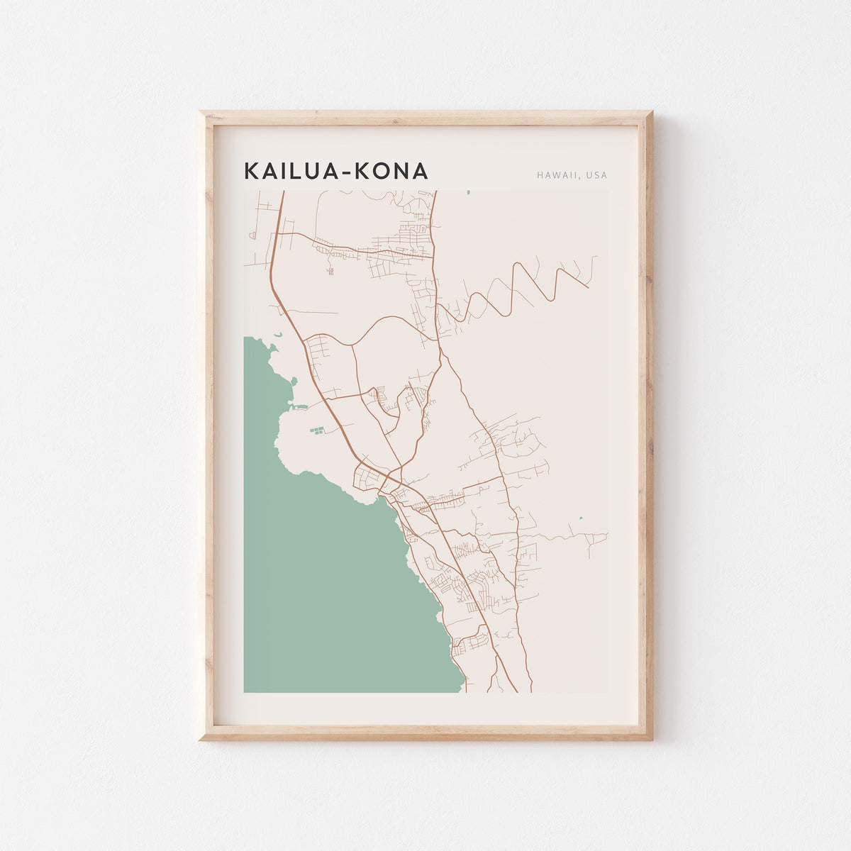 kailua-kona, hawaii map poster - image 1