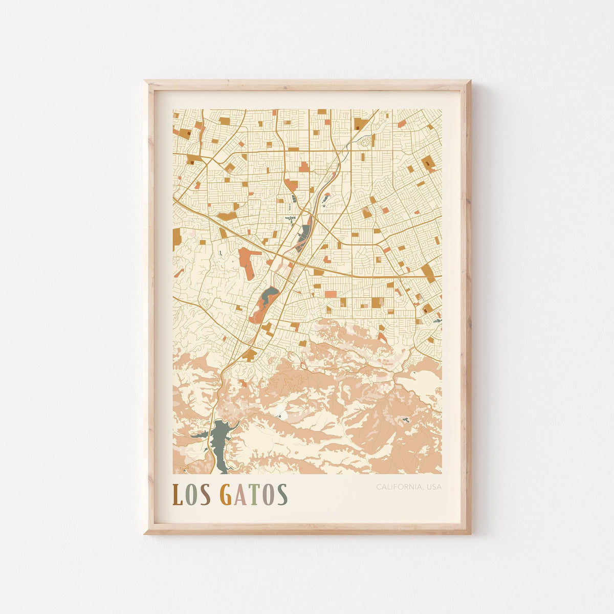 los gatos, california map poster - image 1