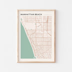manhattan beach, california map poster - image 1