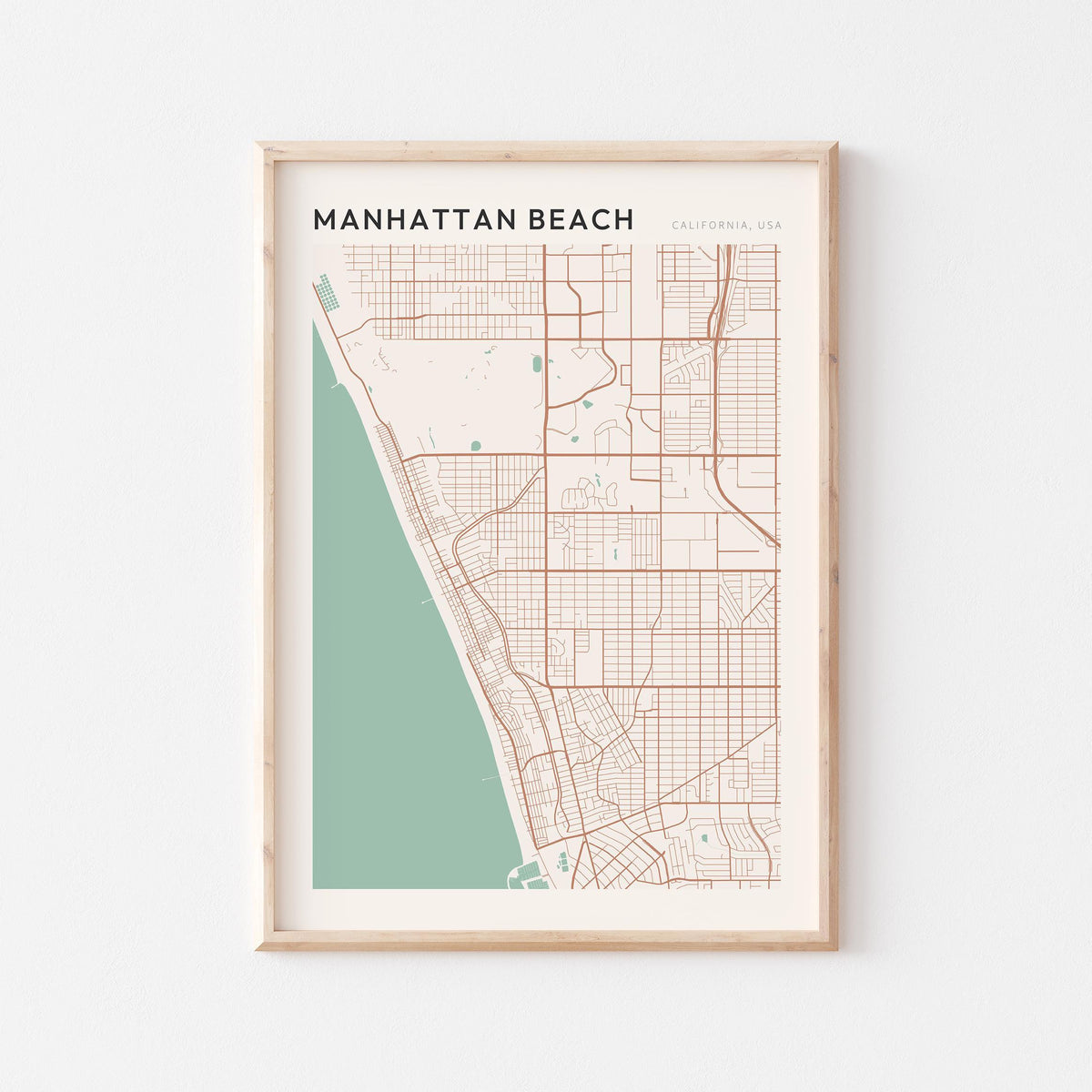 manhattan beach, california map poster - image 1