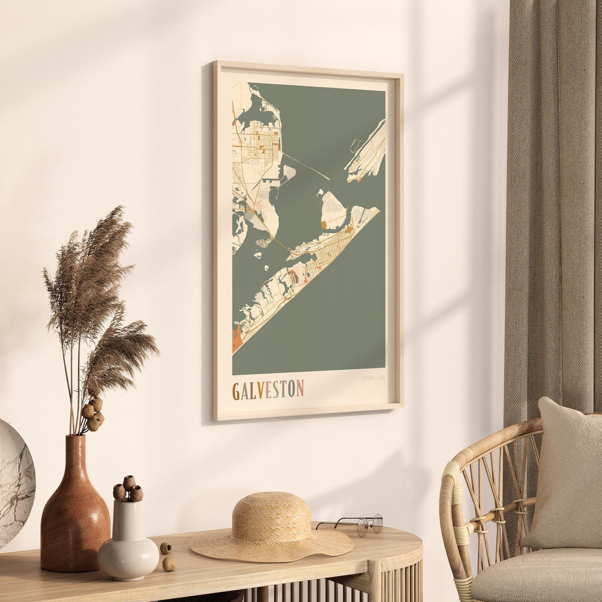 galveston, texas map poster - image 2