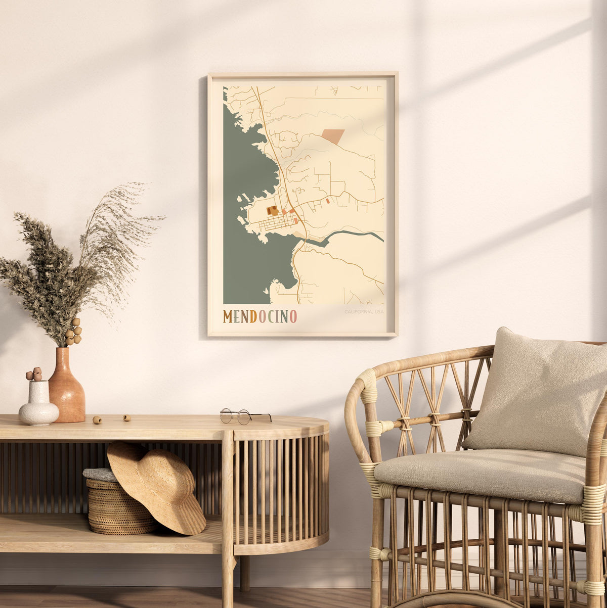 mendocino, california map poster - image 3
