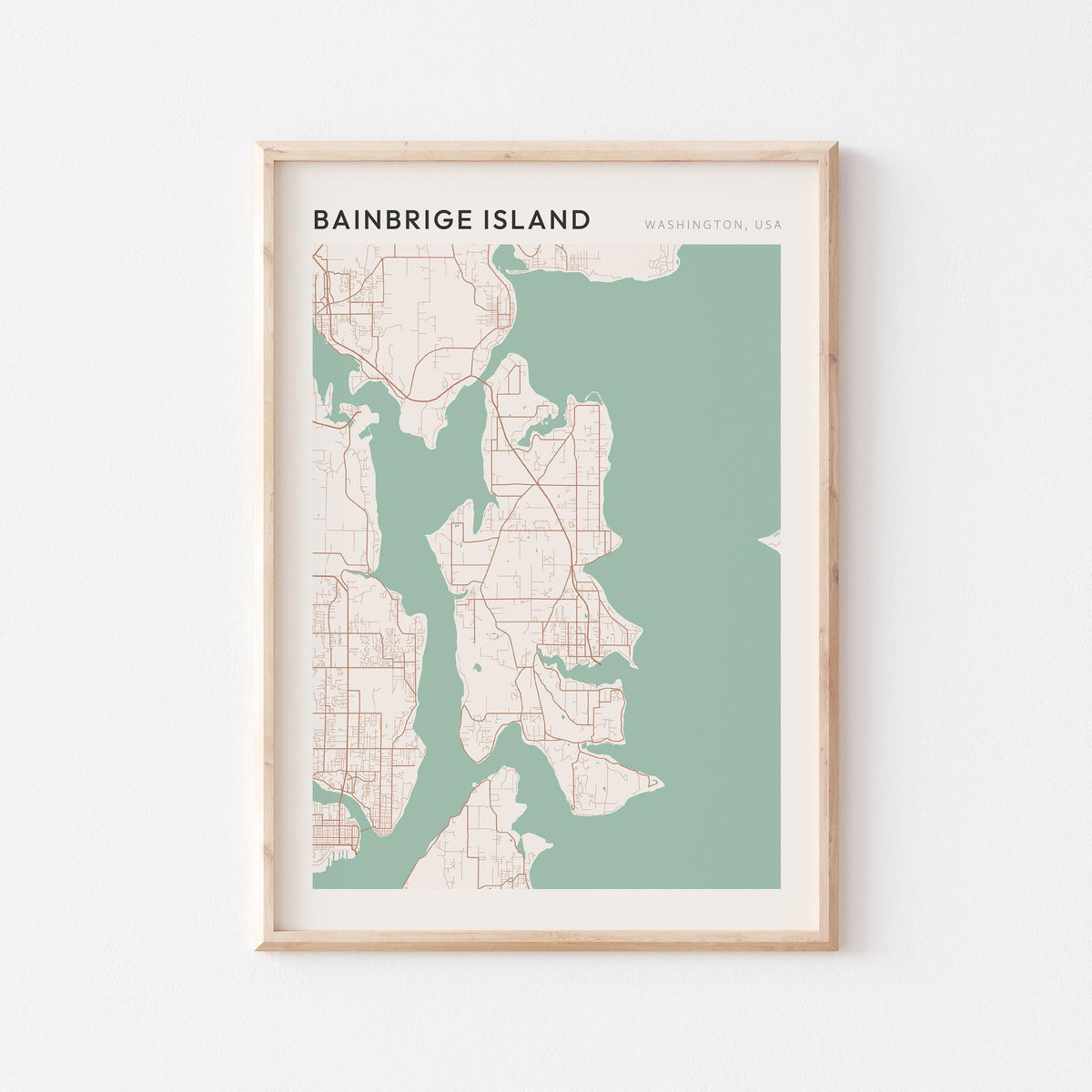 bainbridge island, washington map poster - image 1