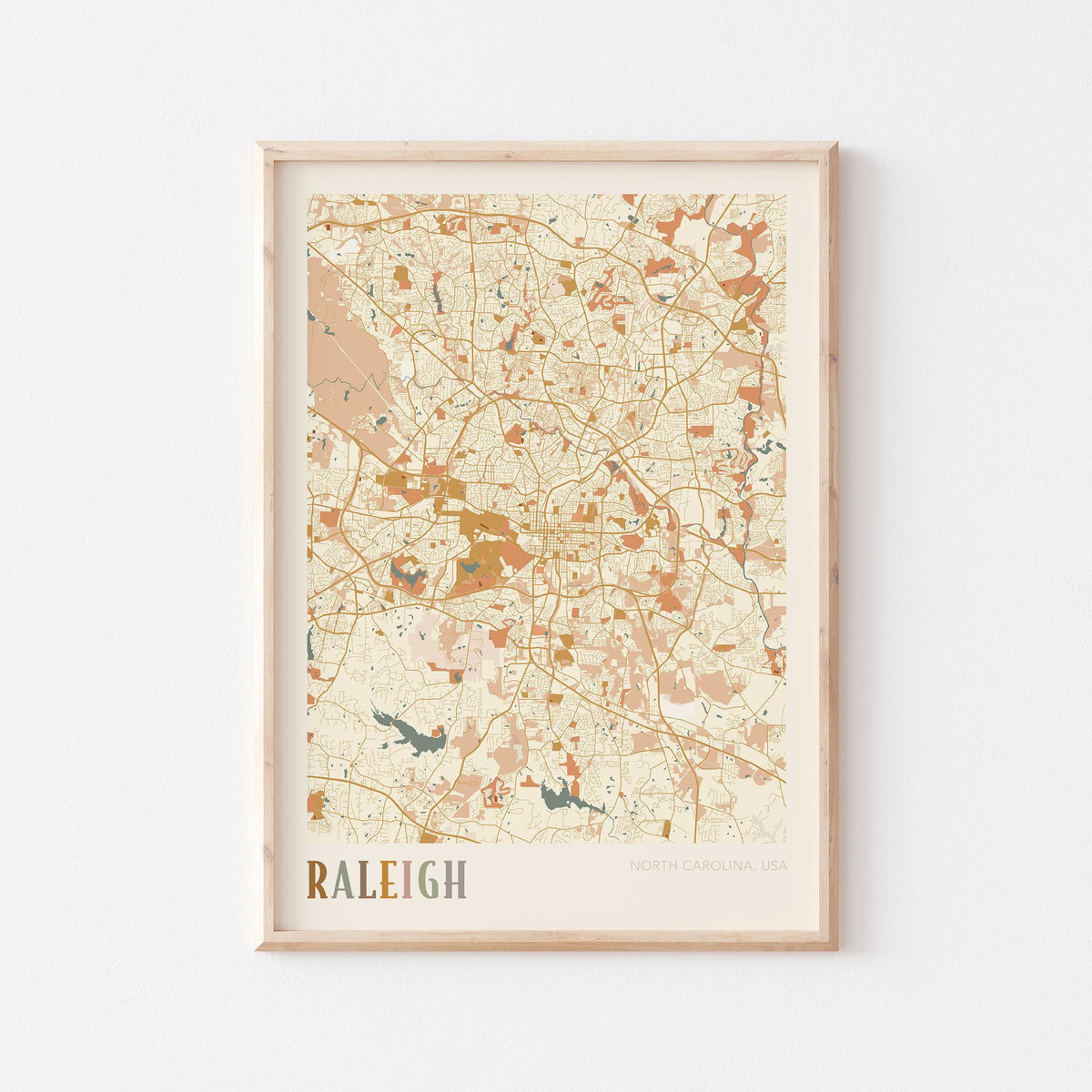 raleigh, north carolina map poster - image 1
