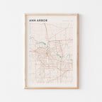 ann arbor, michigan map poster - image 1