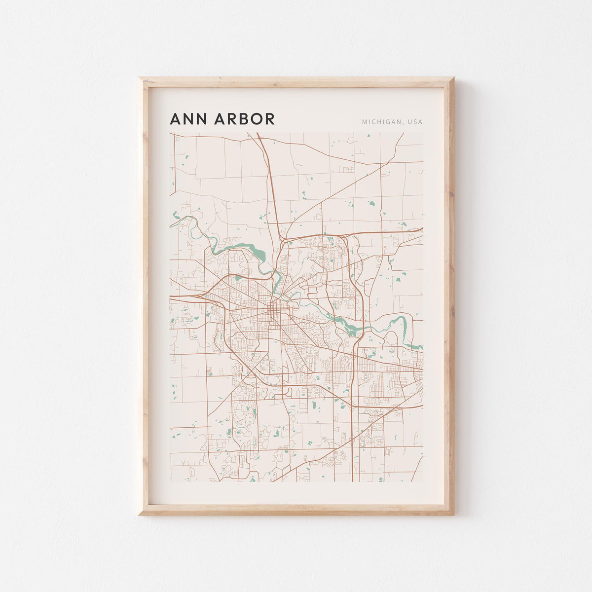 ann arbor, michigan map poster - image 1