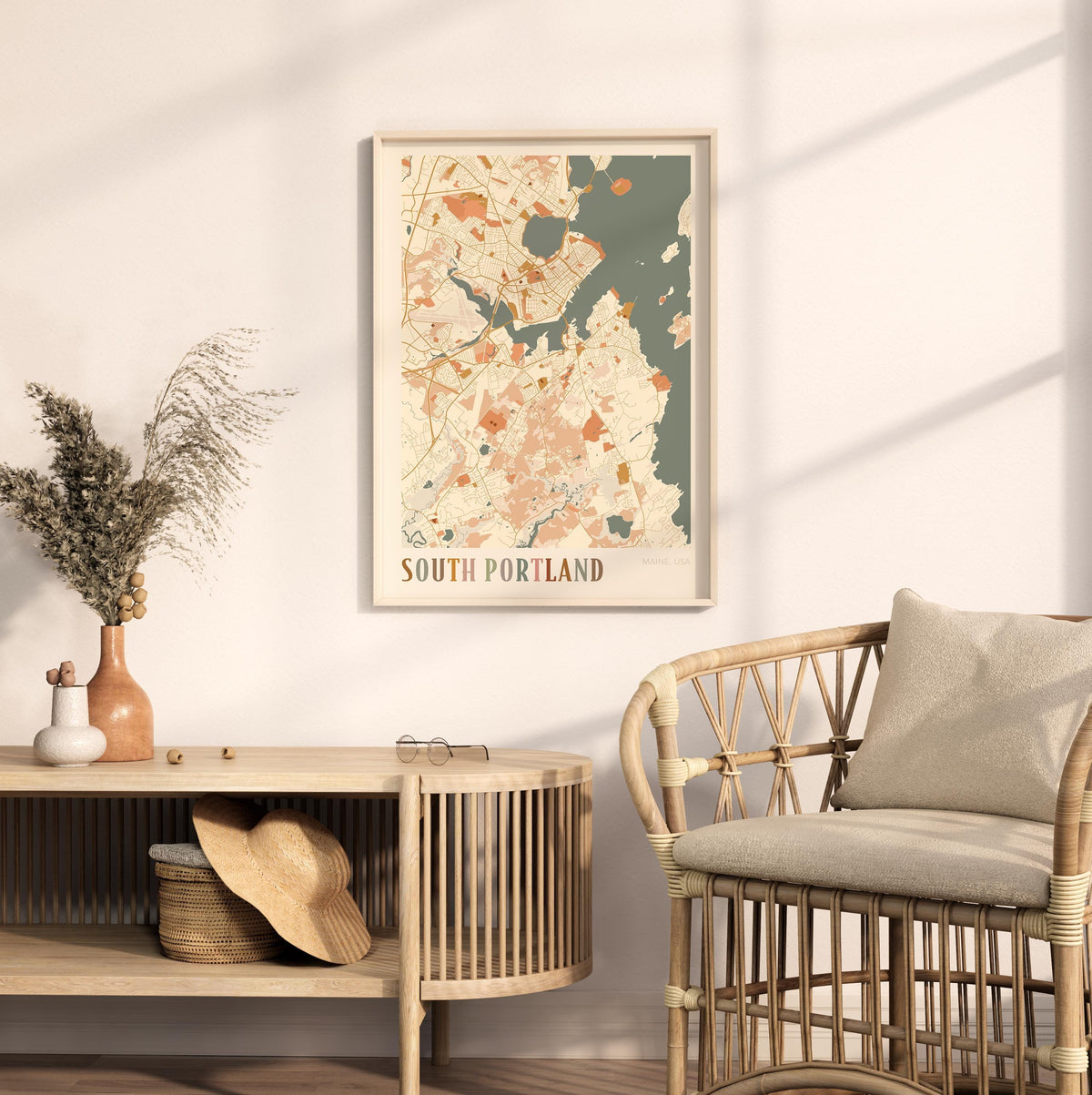 south portland, maine map poster - image 3