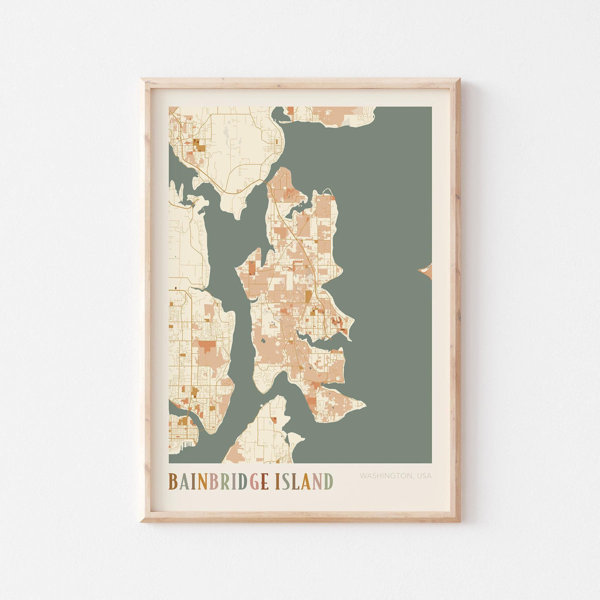 bainbridge island, washington map poster - image 1