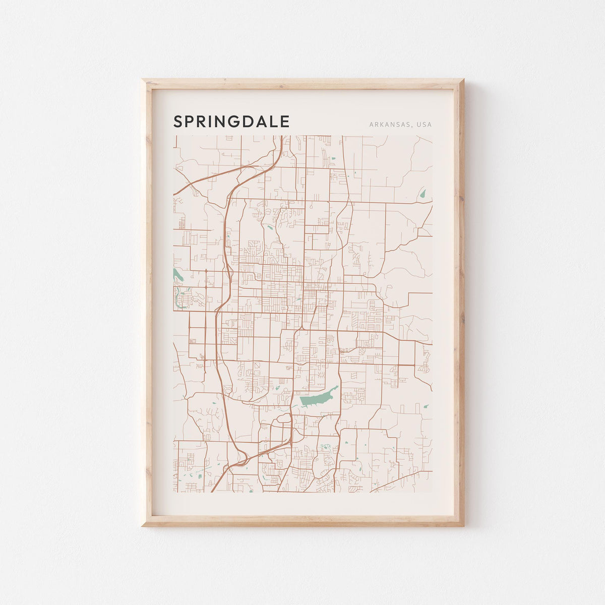 springdale, arkansas map poster - image 1
