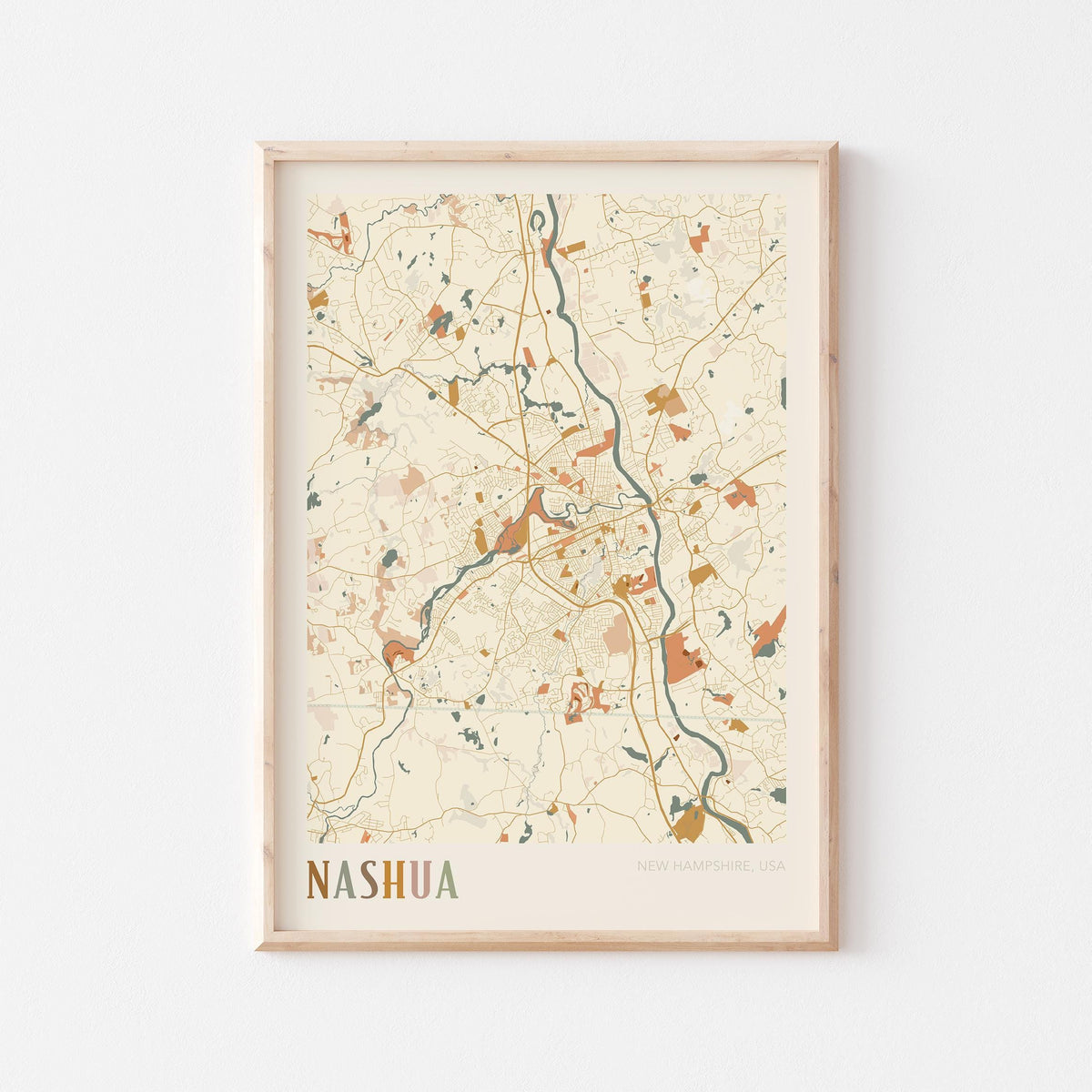 nashua, new hampshire map poster - image 1