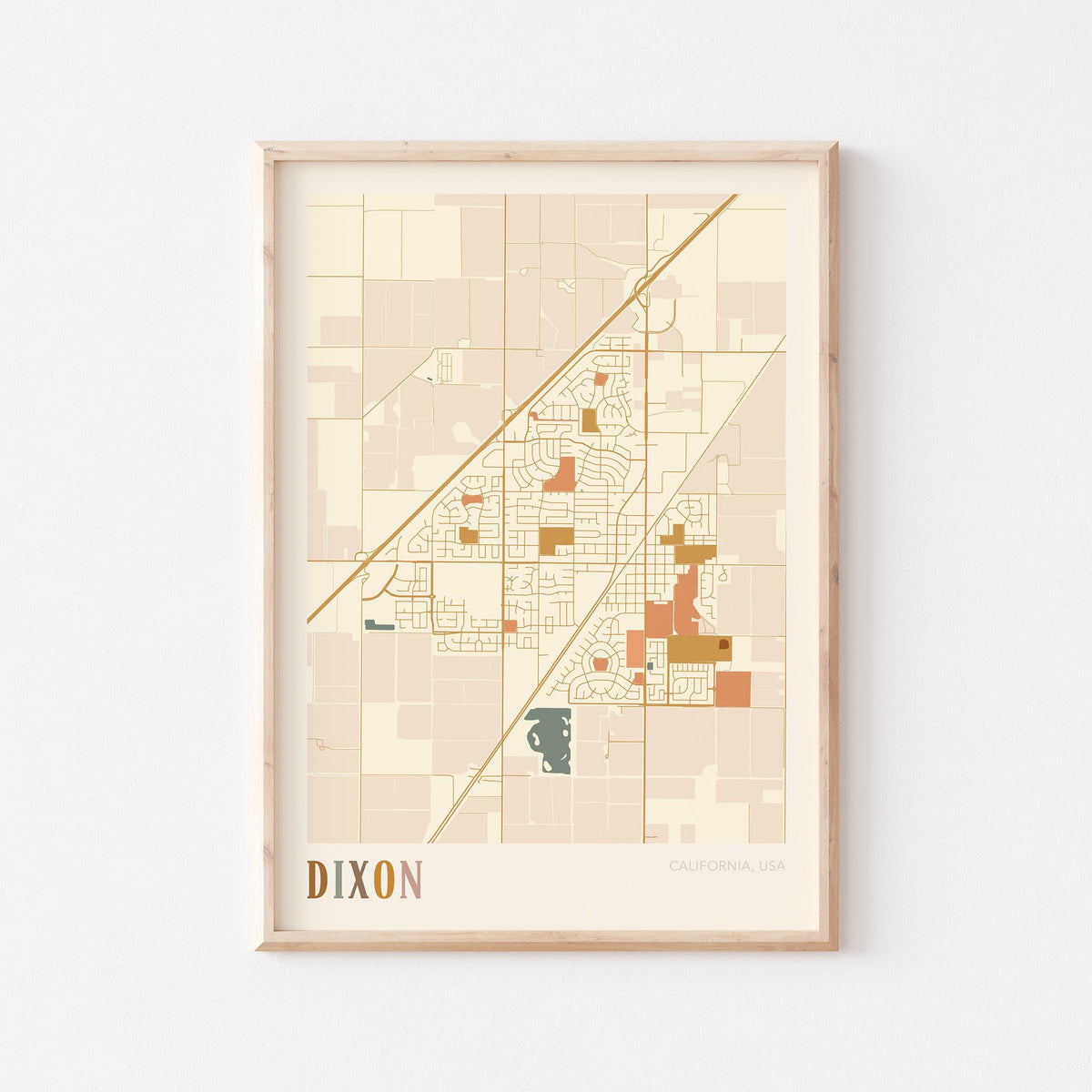 dixon, california map poster - image 1
