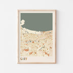 gary, indiana map poster - image 1