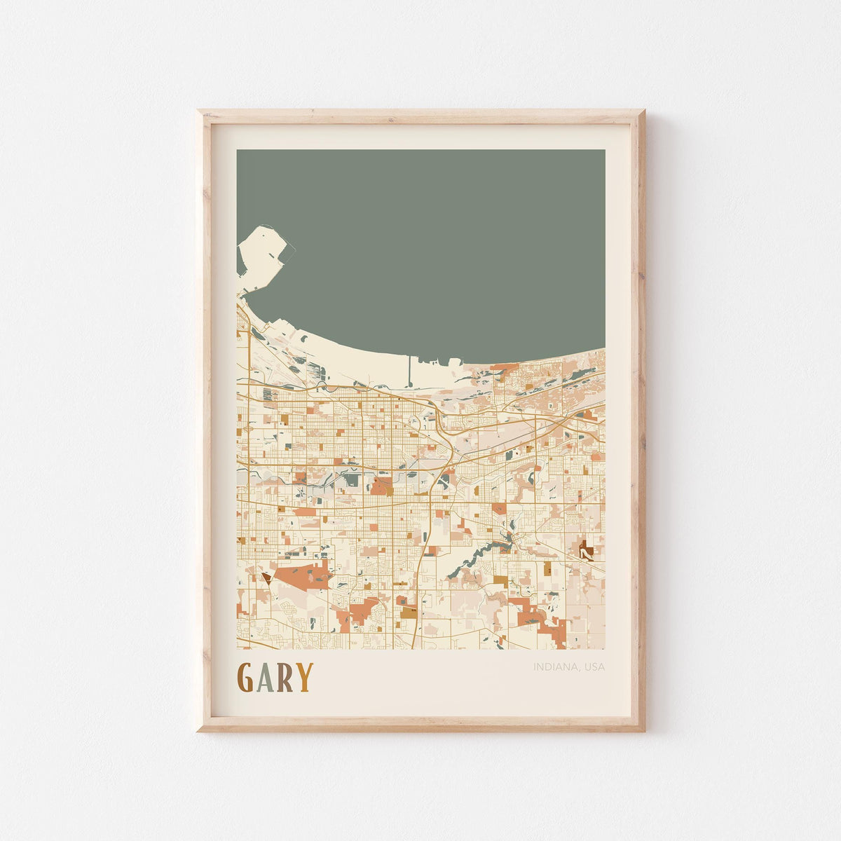 gary, indiana map poster - image 1