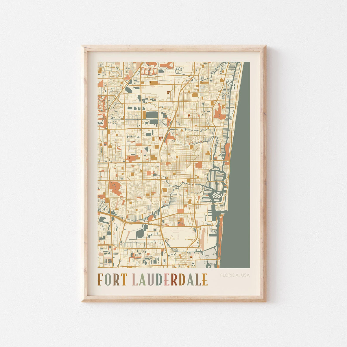 fort lauderdale, florida map poster - image 1