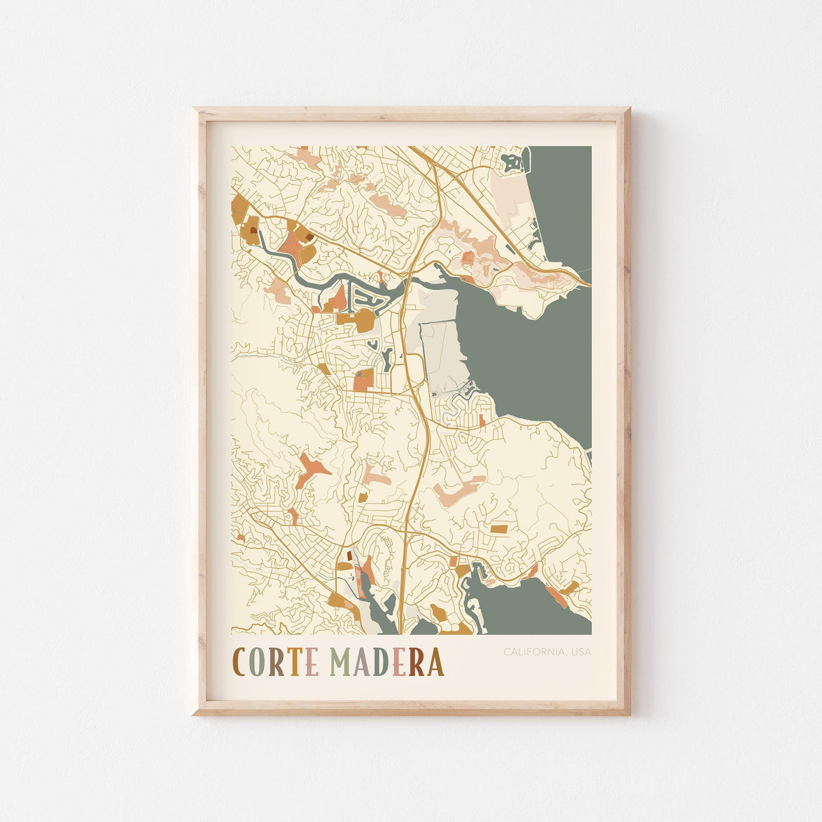 corte madera, california map poster - image 1