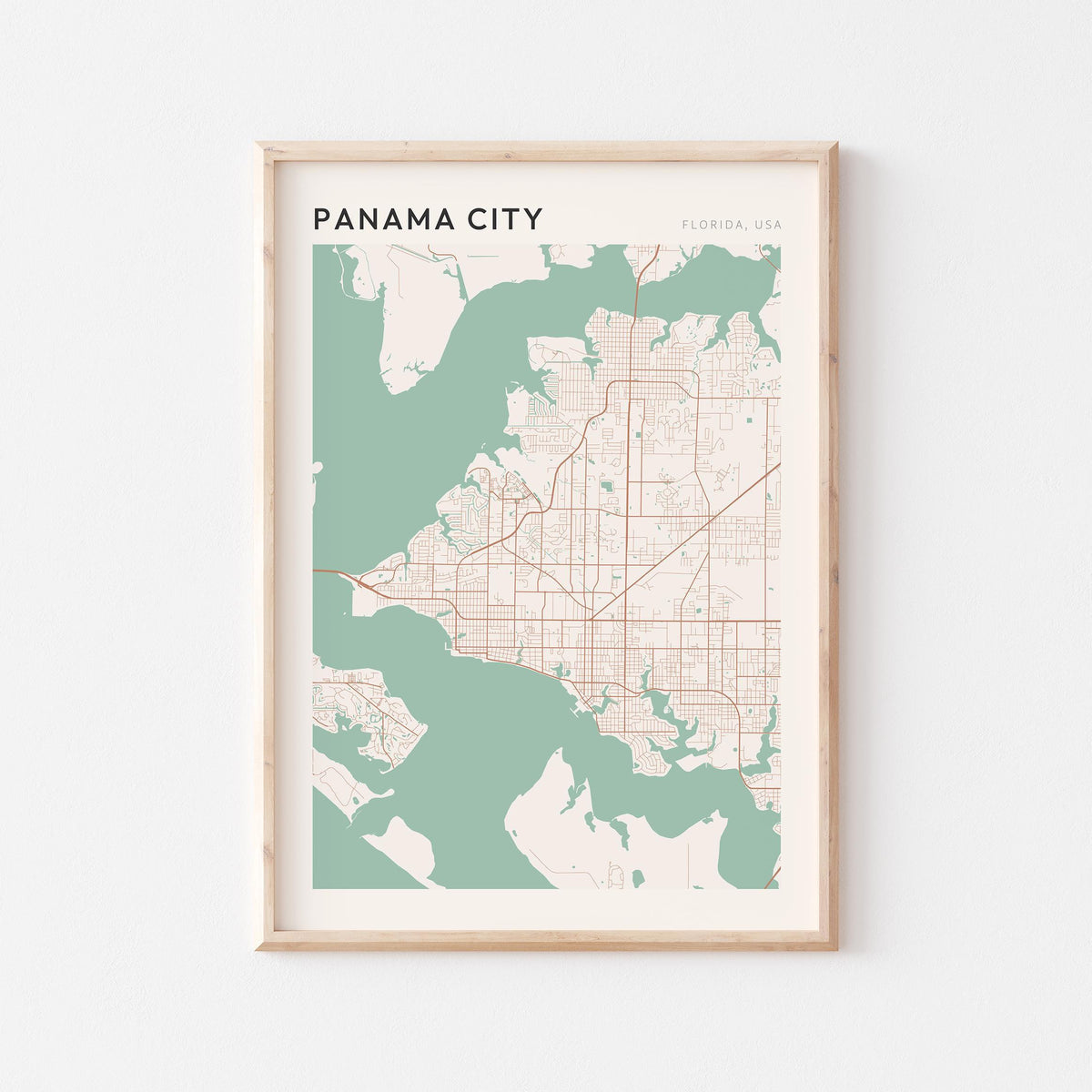 panama city, florida map poster - image 1