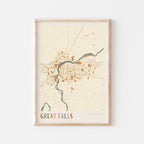 great falls, montana map poster - image 1