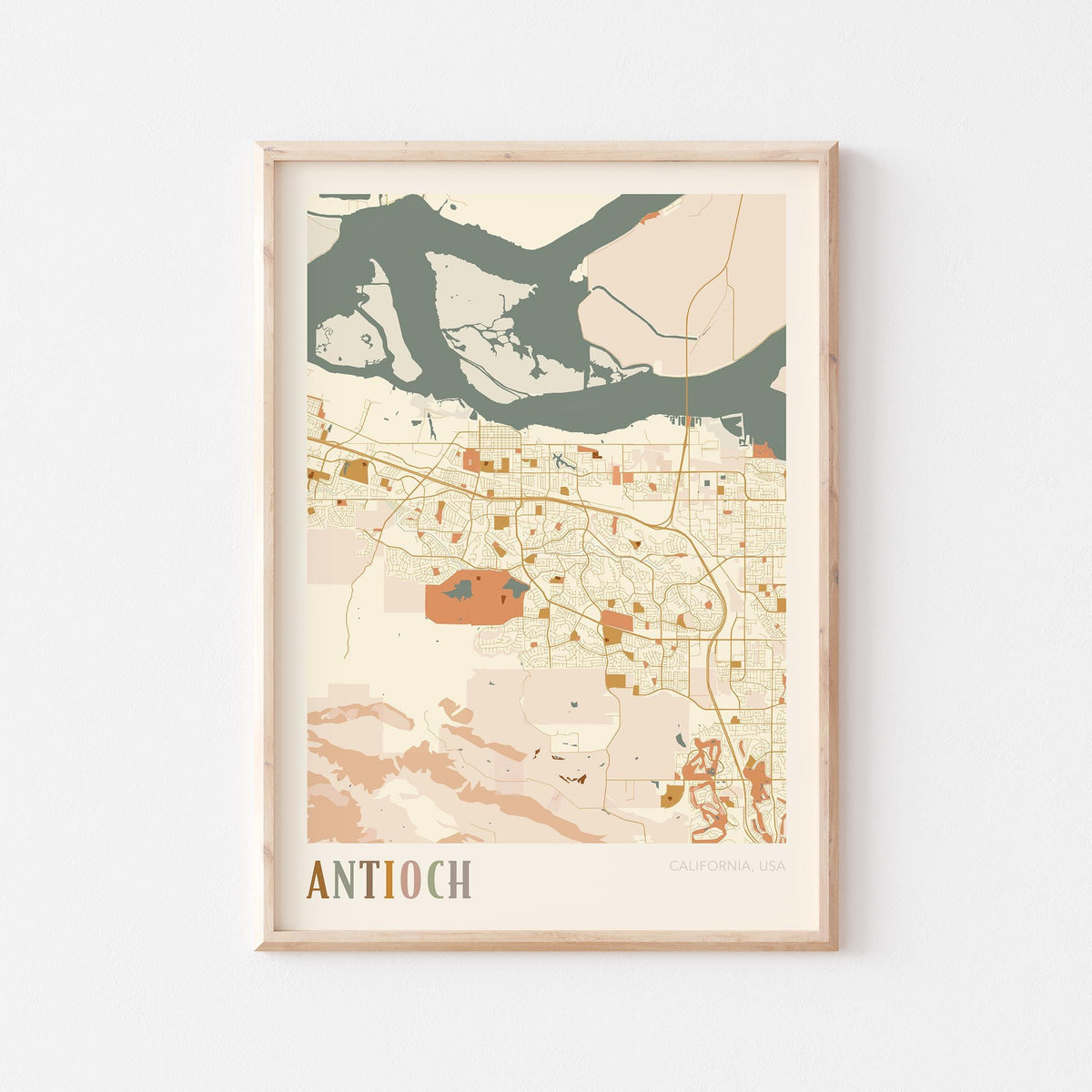 antioch, california map poster - image 1