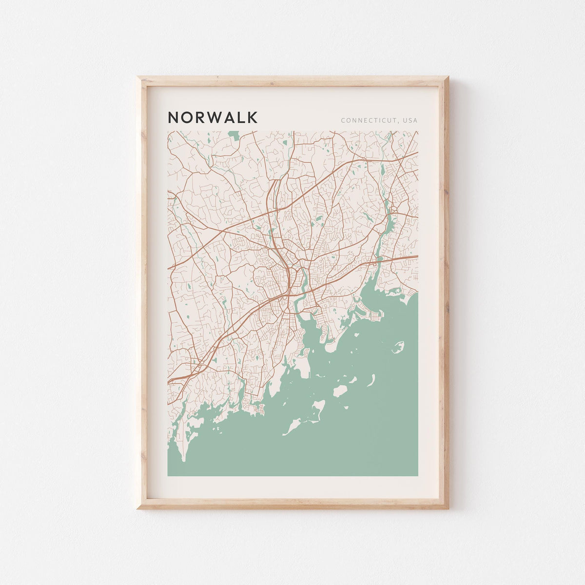 norwalk, connecticut map poster - image 1
