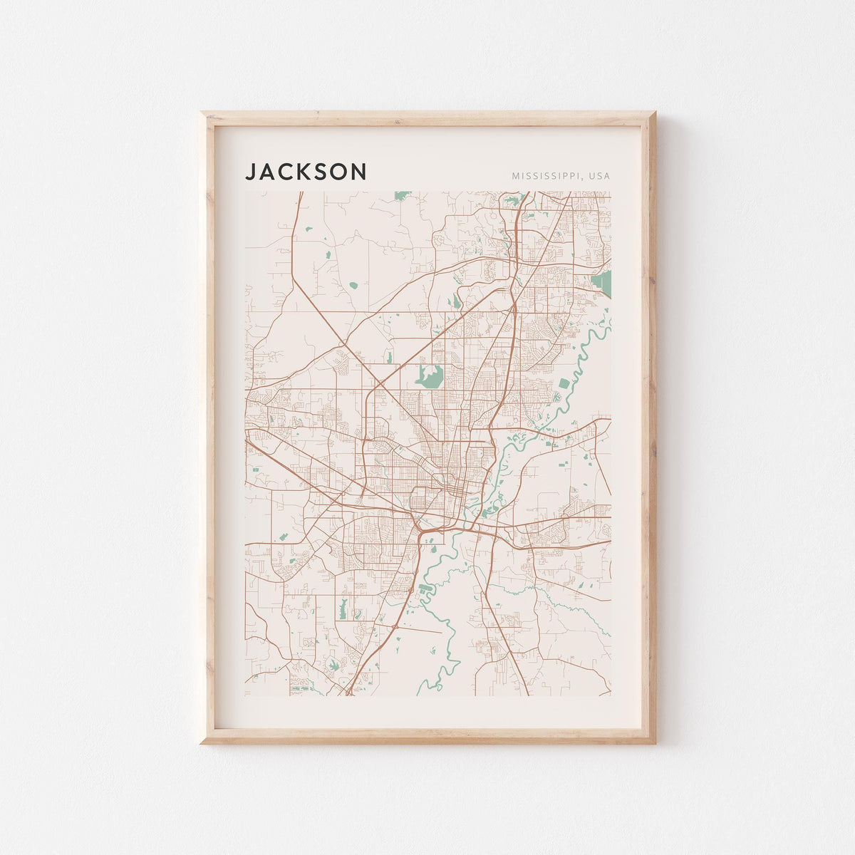 jackson, mississippi map poster - image 1