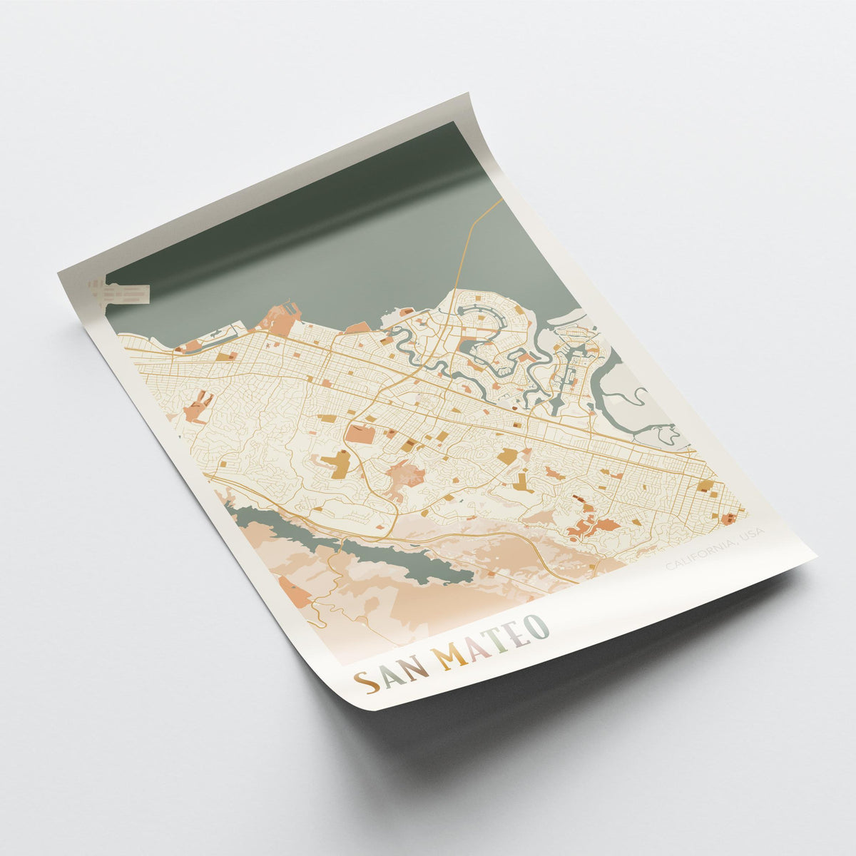 san mateo, california map poster - image 4