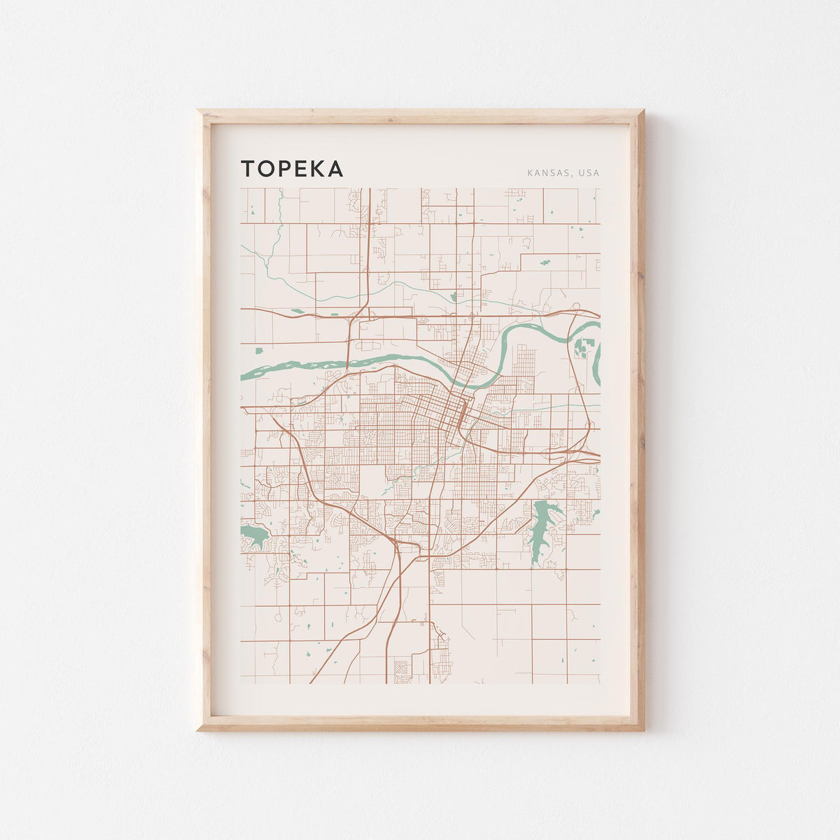 topeka, kansas map poster - image 1