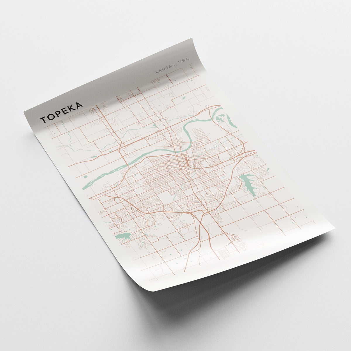 topeka, kansas map poster - image 4