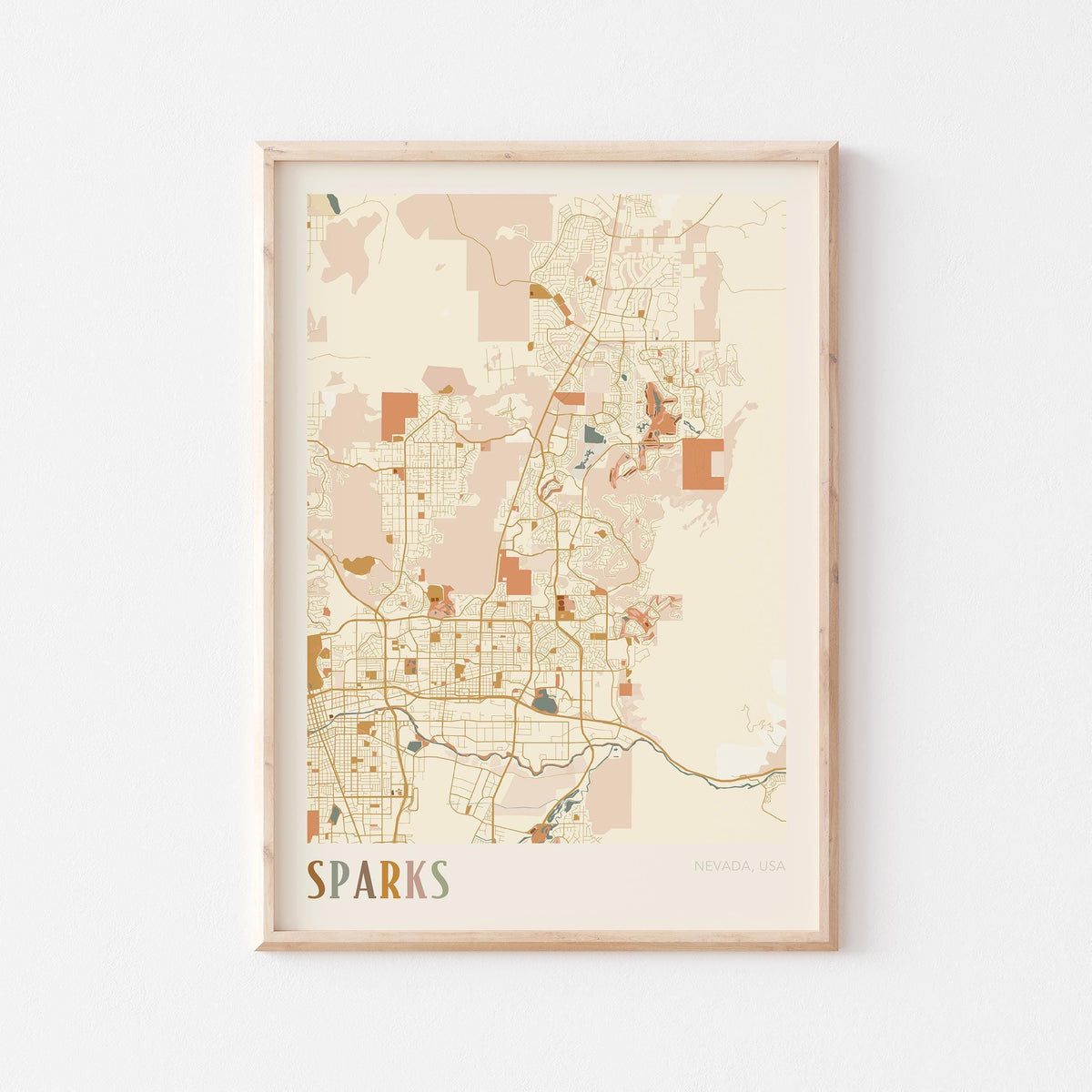 sparks, nevada map poster - image 1