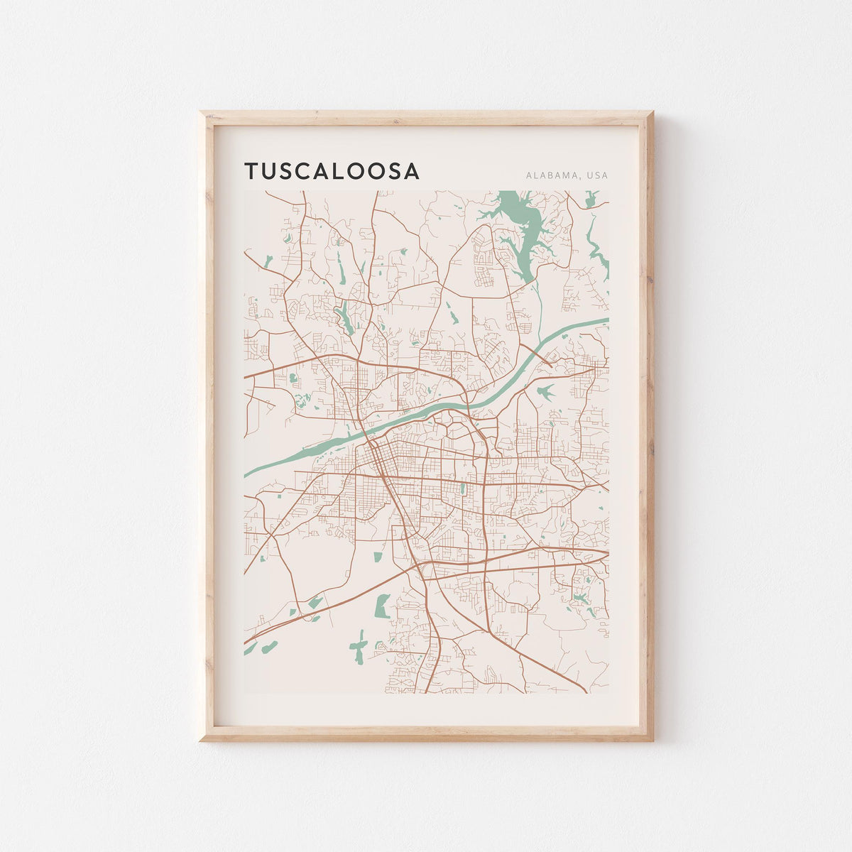 tuscaloosa, alabama map poster - image 1