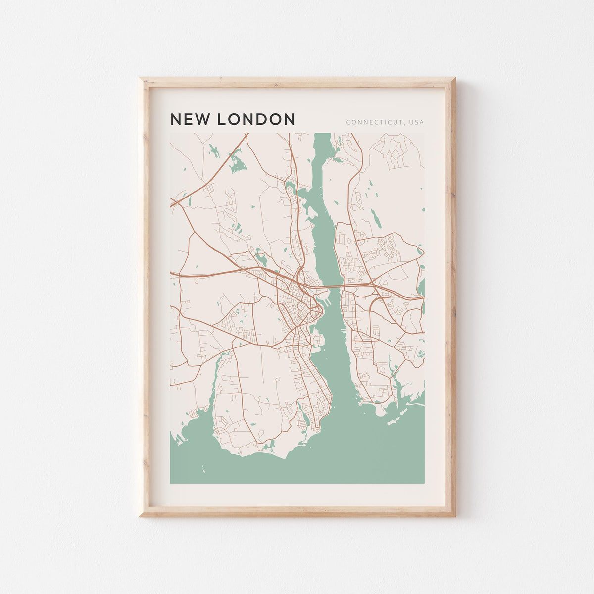 new london, connecticut map poster - image 1
