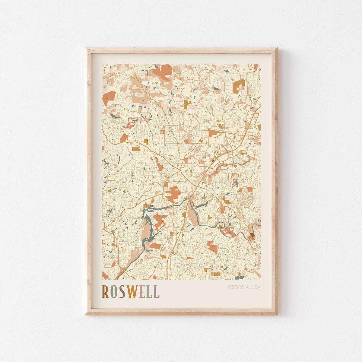 roswell, georgia map poster - image 1