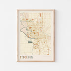 stockton, california map poster - image 1