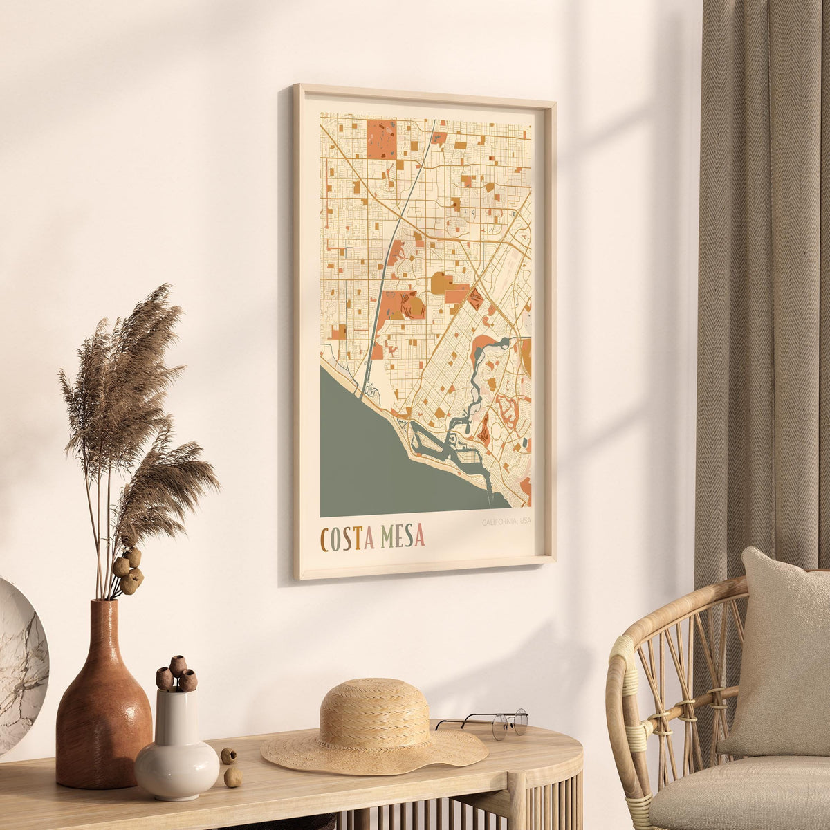 costa mesa, california map poster - image 2