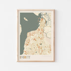 everett, washington map poster - image 1