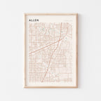 allen, texas map poster - image 1